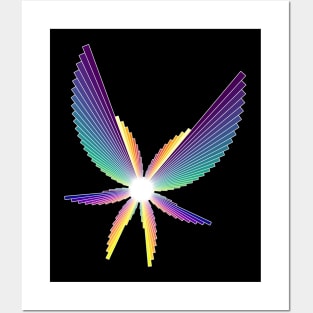 Aurora Angel Seraphim | Flying Six Wing Bar Chart Black Posters and Art